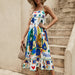 Color-Sexy Women Clothing Sling Graffiti Printing Sleeveless Swing Dress-Fancey Boutique