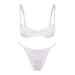 Color-White-Sexy Underwear Women Stretch Satin Satin Satin Lace Edge Bra Set-Fancey Boutique