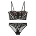 Color-Floral Embroidered Underwear Soft Underwire Push up Breast Holding Corset Sexy Vest Bra Suit-Fancey Boutique