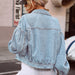 Color-Women Clothing Casual Street Hipster Loose All Matching Short Denim Jacket-Fancey Boutique