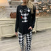 Color-Christmas Elements Printed Homewear Women Autumn Winter Long Sleeve Top Trousers Two Piece Set-Fancey Boutique