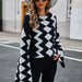 Color-Autumn Winter Diamond Plaid Stitching Knitwear Sweater-Fancey Boutique