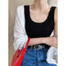 Color-Thread Camisole Women Summer Outer Wear Tight Sports Inner Wear Net Red Beauty Back Sleeveless Bottoming Top-Fancey Boutique