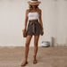 Color-Summer Women Clothing Design High Waist Brown Shorts-Fancey Boutique