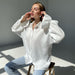 Color-Autumn Flared Sleeves Long Sleeves Shirt Full Casual Niche White Shirt for Women-Fancey Boutique