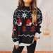 Color-Autumn Winter Christmas Sweater Year Sweater Round Neck Long Sleeve Christmas Hat Pullover Women-Fancey Boutique