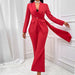 Color-Autumn Winter Casual Sexy Suit Solid Color Slim Ribbon Suit Women-Fancey Boutique