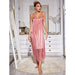 Color-Sling Pajamas Women Two Piece Set Long Robe Silk High Grade Home Wear Set-Fancey Boutique