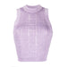 Color-Lavender-Summer Online Influencer Pop Sleeveless Short Knitwear Women All Matching Tank Top Delivery-Fancey Boutique