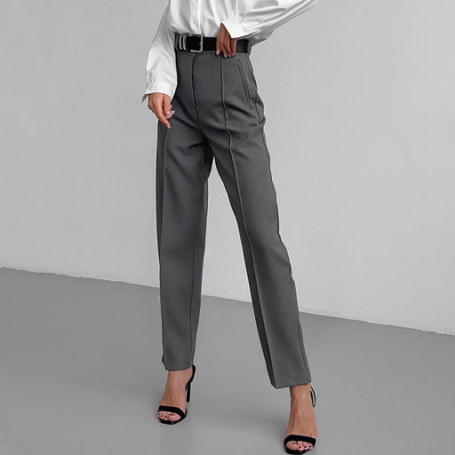 Color-High Waist Pants Slim Fit Pencil Pants Autumn Casual Simple Work Pant Women Formal Pants-Fancey Boutique