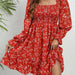 Color-Spring Summer Floral Long Sleeve Midi Dress for Women-Fancey Boutique