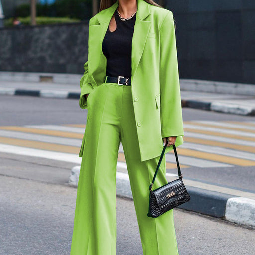 Color-Green-Autumn Winter Solid Color Long Sleeve Beauty Clothing Casual Outer Wear Two Piece Set-Fancey Boutique
