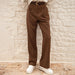 Color-Autumn Winter Women Casual High Waist Straight Pants Pocket Office Retro Work Pant Women-Fancey Boutique