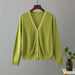 Color-Green-Ice Silk Thin Cardigan Women Sweater Summer Loose Western Gentle Outer Shawl Air Conditioning Shacket Women-Fancey Boutique