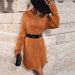 Color-camel-Autumn Winter Long Sleeve Solid Color Twist Women Woolen Loose No Belt-Fancey Boutique