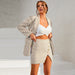Color-Sexy Socialite Chanel Suit Set Skirt Autumn Winter Women Houndstooth Two Piece Set-Fancey Boutique