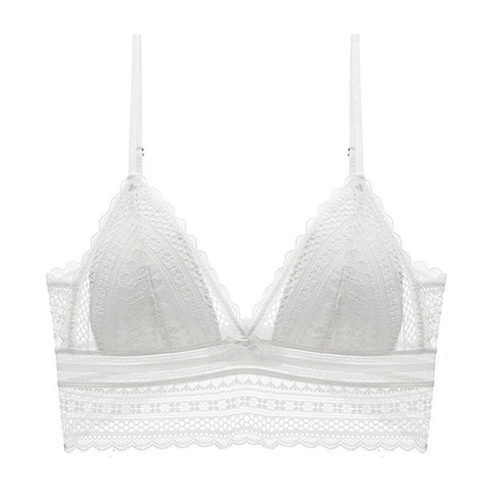 Color-White-Lace Sexy U Shaped Bare Back Underwear Women Ultra Thin Wireless Triangle Cup Bra-Fancey Boutique