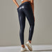 Color-Blue-Faux Leather Pants High Elastic Sexy Solid Color Bright Surface Thin Velvet Tight Pocket Fitness Trousers Running Yoga Pants-Fancey Boutique