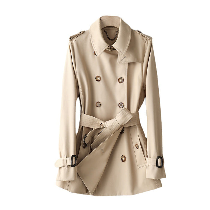 Color-Women Element Trench Coat for Women Mid Length Fried Street Small British Spring Autumn Coat Women-Fancey Boutique