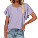 Color-Taro purple-Women Clothing Summer Women T-shirt Ruffle Sleeve Casual Top-Fancey Boutique