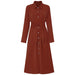 Color-Dress Early Autumn Elegant Slim Single-Breasted Shirt Dress-Fancey Boutique