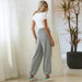 Color-High Waist Four Seasons Home Casual Sports Loose Sweater Ankle Banded Pants-Fancey Boutique