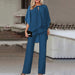 Color-Royal Blue-Women Clothing Solid Color Loose Casual Irregular Asymmetric Suit-Fancey Boutique