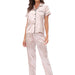 Color-Satin Suit Two Piece Home Wear Pajamas Women-Fancey Boutique