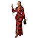 Color-Red-Women Printed Wear Loose Dress-Fancey Boutique