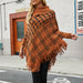 Color-Autumn Winter Shawl Cape Knitwear Sweater Half Open Collar Tassel Hem Coat-Fancey Boutique
