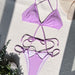 Color-Bikini Double One Piece Swimsuit Sexy Bikini Swimming Suit Women Cross Swimsuit Solid Color Bikini-Fancey Boutique