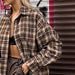 Color-Fall Vintage Retro Plaid Shirt Women Long Design Bottoming Plaid Shirt Loose-Fancey Boutique