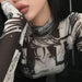 Color-Street Cartoon Characters Printed Turtleneck Grenadine T shirt Stretch Tight Long Sleeve Bottoming Personalized Jumpsuit-Fancey Boutique