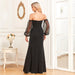 Color-Women Tube Top Multiple Wear See Through Sleeve Back Zipper Fishtail Dress Prom Shiny Black Evening Dress-Fancey Boutique