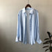 Color-Ice Blue-Shirt Women Summer Korean Shirt Light Thin Loose Sun Protection Clothing-Fancey Boutique