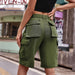 Color-Summer Women Clothing Elastic Waist Denim Cargo Pants Shorts Trendy-Fancey Boutique