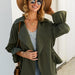 Color-Army Green-Coat Trench Coat Casual Top Autumn Winter Solid Color-Fancey Boutique