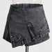 Color-Gray-Personality Street Denim Stitching Shorts Autumn High Waist Irregular Asymmetric Washed Worn Jeans Women-Fancey Boutique