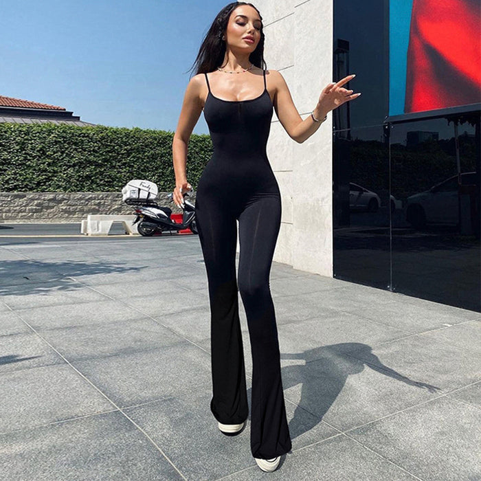 Color-Women Clothing Sexy Tight Micro Pull Jumpsuit Outer Wear Sling Yoga Pants Sports Women Clothing Summer-Fancey Boutique