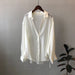 Color-White-Shirt Women Summer Korean Shirt Light Thin Loose Sun Protection Clothing-Fancey Boutique