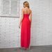 Color-High End Fashionable Tassel Embellished High Slit Tube Top Dress Red Evening Dress Socialite Dress-Fancey Boutique