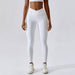 Color-Swan White-Nude Feel Yoga Pants Hip Lifting Pocket Quick Drying Fitness Pants Criss Cross Waist Head Skinny Running Sports Pants Women-Fancey Boutique
