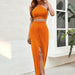 Color-Summer Knitted Top Long Skirt Split Multi-Button Sexy Two-Piece Suit-Fancey Boutique
