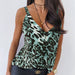 Color-Leopard Green-Summer Printed Loose Camisole Backless Shirt for Women-Fancey Boutique