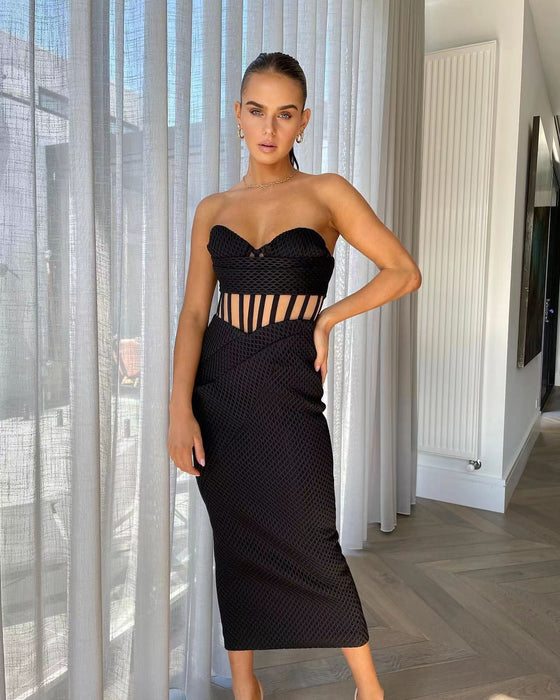 Color-Summer Annual Party Evening Dress Personalized Tube Top Cascading Collar Birthday Party Dress Dinner Women Clothing-Fancey Boutique