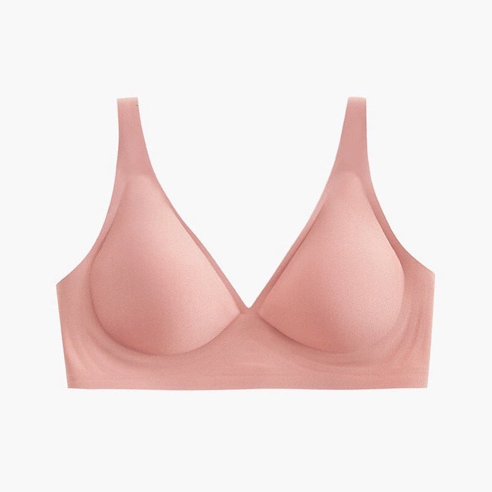 Color-Pink-bralette Seamless Nude Feel Underwear 3D Wireless Soft Support Thin Small Breast Push up Comfort Jelly Bra Bra-Fancey Boutique