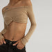 Color-camel-Spring Summer Best Women Clothes off Neck See through Short Tube Top Top-Fancey Boutique