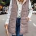 Color-Bean Pink-Simple Stitching Plush Double Sided Women Vest Hooded-Fancey Boutique