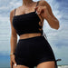 Color-Black-Ladies Plain Black Swimsuit Split Backless Lady Sexy Bikini-Fancey Boutique