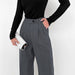 Color-Gray High Waist Straight Office Draped Trousers Autumn Casual Work Pant for Women-Fancey Boutique